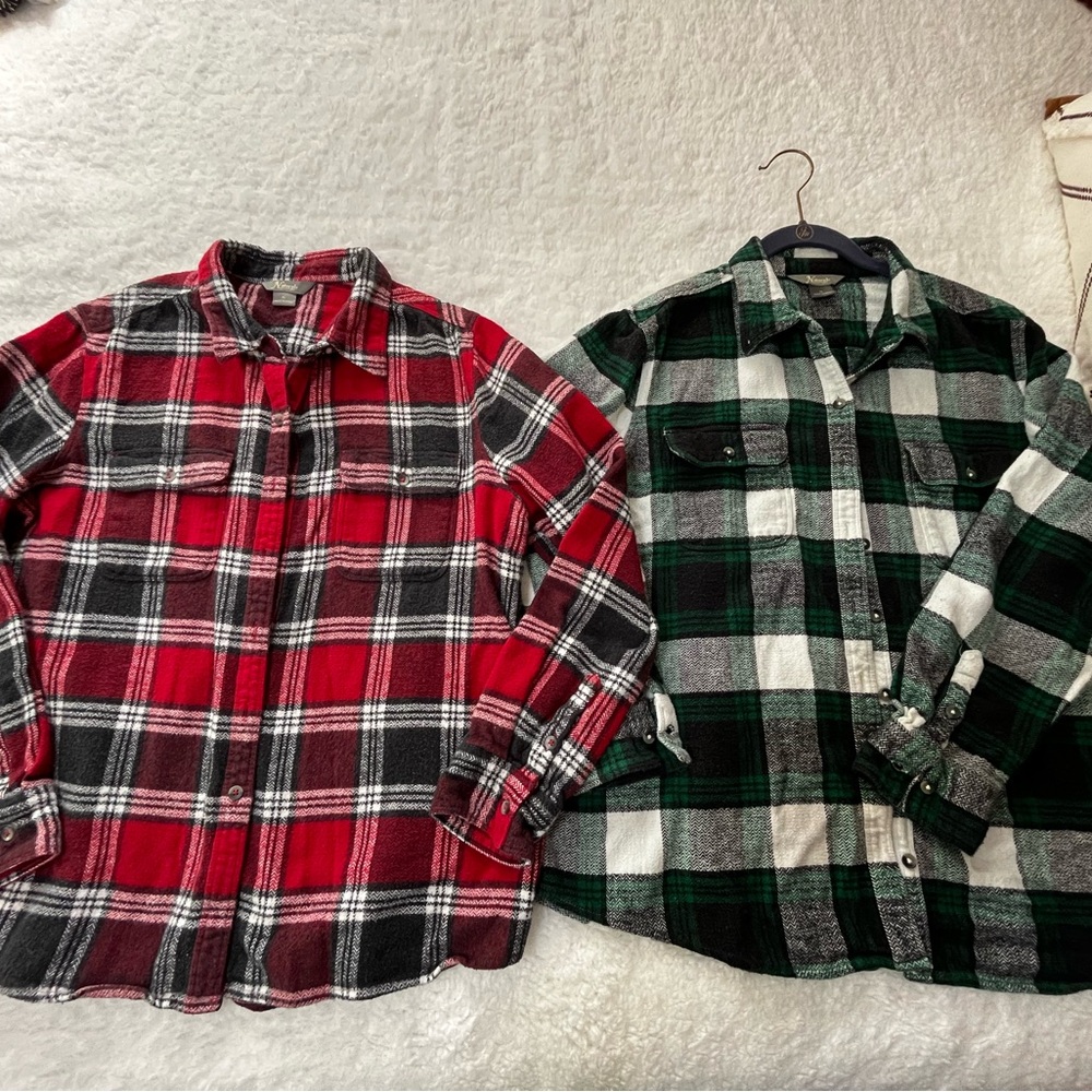 Natural Reflections size XL (2) 100% cotton button down flannels
